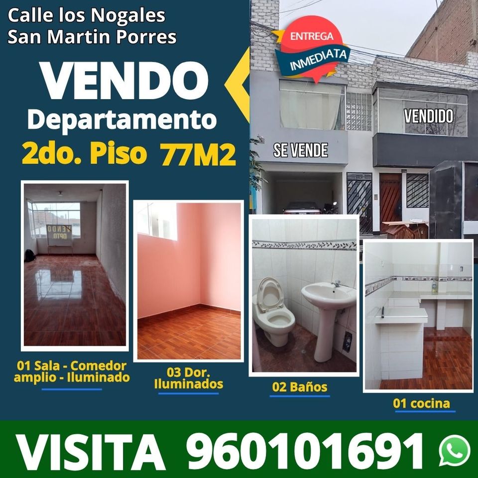 Venta de Departamento en San Martin De Porres, Lima con 3 dormitorios