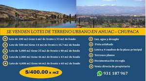 Venta de Terreno en Ahuac, Junin 4000m2 area total - vista principal
