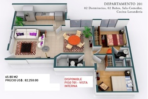 Venta de Departamento en Surquillo, Lima con 3 dormitorios - vista principal