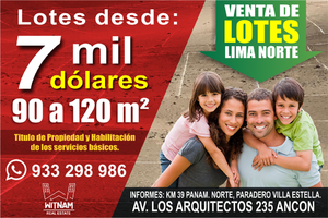 Venta de Terreno en Ancon, Lima 120m2 area total - vista principal