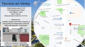 Venta de Terreno en San Miguel, Lima 150m2 area total - vista principal