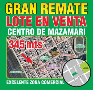 Venta de Terreno en Mazamari, Junin 345m2 area total - vista principal