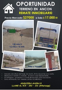 Venta de Terreno en Ancon, Lima 120m2 area total - vista principal