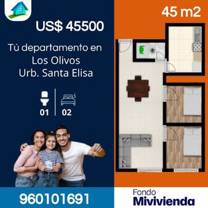 Venta de Departamento en Los Olivos, Lima 60m2 area total - vista principal