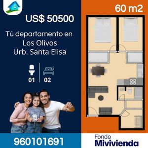 Venta de Departamento en Los Olivos, Lima 60m2 area total - vista principal