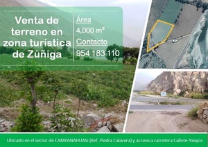 Venta de Terreno en Zuñiga, Lima 4000m2 area total - vista principal