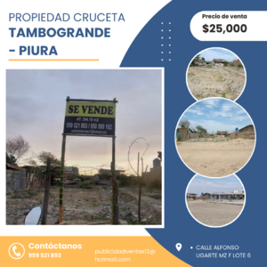 Venta de Terreno en Tambo Grande, Piura 394m2 area total - vista principal