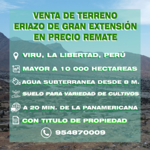 Venta de Terreno en Viru, La Libertad estado Entrega inmediata - vista principal